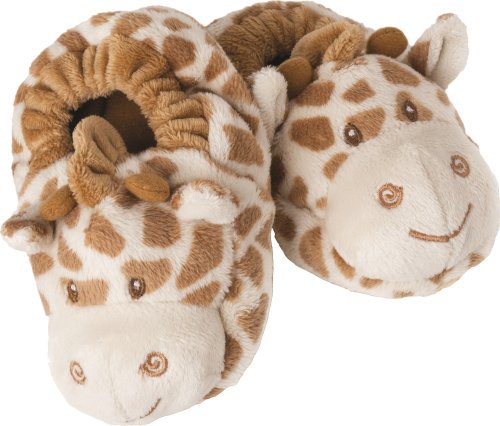 Suki Baby Bing Bing Soft Boa Plush Baby's Booties with Embroidered Accents (Giraffe)