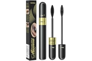 HIROCK Rímel 2 en 1, rímel impermeable, rollo largo, grueso, maquillaje duradero sin halo, rímel de doble efecto