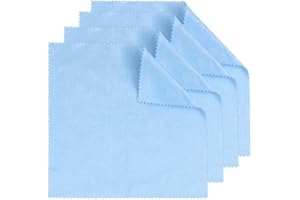 JCHENYE 4 Piezas Paños Azules para Pulir Instrumentos Musicales, Paños de Limpieza Azules, Paños de Limpieza para Instrumentos Musicales para Guitarra, Violín, Piano, Latón, Silbato de Hojalata (Azul)