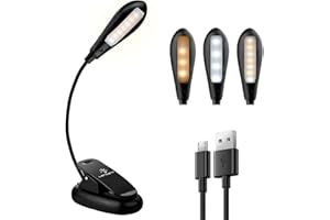 9 Modes Book Light, 7 LED Clip Reading Light for Beds, LENCENT USB Rechargeable Eye-Care LED Clip on Lamp for Kids, Flexible Clip on Book Light (Warm & White LEDs) for Reading Books, Magazine