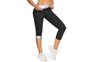 KUMAYES Gewichtsverlust Hosen Sauna Hosen Schwitzhose zum Abnehmen Sauna Effekt Sporthose Hohe Taille Trainingshose Laufhose Body Shaper