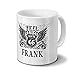 Produktbild Tasse mit Namen Frank - Motiv Route 66 - Namenstasse, Kaffeebecher, Mug, Becher, Kaffeetasse - Farbe Weiß