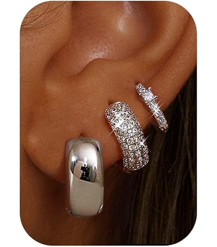 Lot De 4 Paires De Boucles D'oreilles Créoles Pour Femme - 14K Plaqué Or - Hypoallergénique - Tailles 20 à 70mm