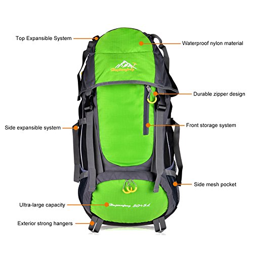 Vbiger 55L Leicht Wasserdicht Trekkingrucksack Wanderrucksack Taktische Rucksack Trekkingrucksäcke für Reisen Wandern und Bergsteigen - 4