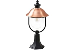 Lindby Lampada da esterni dimmerabile (Vintage) colore Marrone, in Alluminio lampioncino paletto luminoso lampada viale lampione