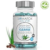 SOMATOX COLON CLEANSE - Ultimate Detox - Appetite Suppressant With Aloe Vera  Slimming Diet Pills  Natural Weight Loss  Detox ★ Max Strength 1600mg / 60 Veg Caps ★ Made In UK