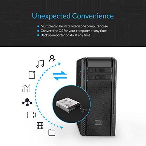 ORICO 3,5″ auf 5,25″ Wechselrahmen, Einbaurahmen für 3,5″ Festplatten Interne SATA HDD, 5,25″ Laufwerksschacht Adapter für Desktop-PC Computer CD-/DVD-ROM, Rostfreier Stahl - 4