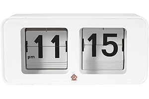 Home Flip Time Reloj de Mesa, Acero, Blanco