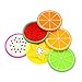 Produktbild Lumanuby Frucht Untersetzer Set von 6pcs Anti-Rutsch PVC Glasuntersetzer Bunt Cup Pads Durchmesser 9.0CM Zufällige Farbe