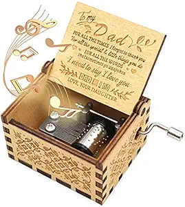 Caaju You are My Sunshine Music Boxes Gift, Laser Engraved Sunshine Wooden Musical Box Gifts for Birthday/Valentine's Day/Christmas (dad)