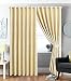 Produktbild Jacquard Vorhang Ring Top Vollständig Gefüttert Öse Tape Paar Vorhang für Schlafzimmer Wohnzimmer (167,6 cm W x 182,9 cm) & (228,6 cm W x 228,6 cm L) + 2 Raffhaltern, Betty Cream, 2 x ( 90" W x 90" L )