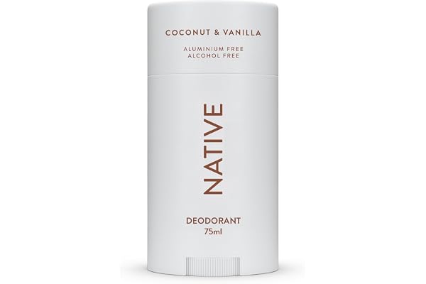 Native Déodorant Femmes & Hommes - Sans Alcool & Aluminium - Parfum Coco & Vanille - Avec Beurre de Karité, Huile de Coco & Bicarbonate de Soude - Contrôle des Odeurs 72 Heures (75 ml)