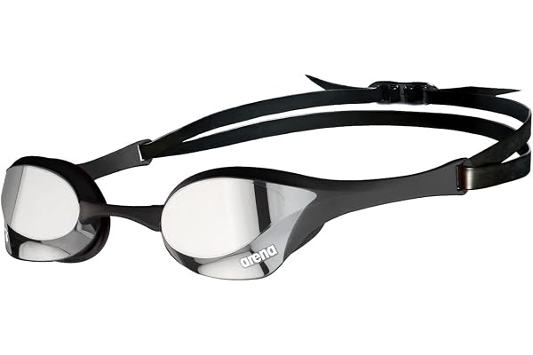 arena Cobra ultra swipe spegel unisex vuxen racing simglasögon, simbassäng glasögon med böjda spegellinser, anti-dimma, UV-skydd, 5 utbytbara näsbroar