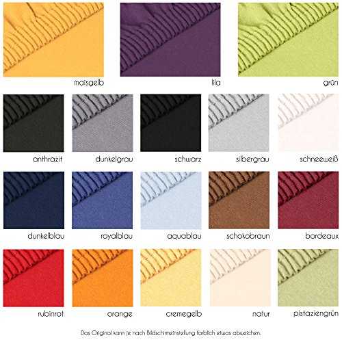 Topper Spannbettlaken 180×200 – 200×200 Jersey Mako-Baumwolle Spannbetttuch für Boxspringbetten-Topper 160g/m² CelinaTex Perla 0004266 dunkel-grau - 4
