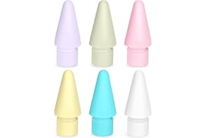 flintronic Tips Compatible with Apple iPad Pro pencil, 6 Pack Replacement Tips for Apple Pencil 2nd Gen & 1st Gen, High Sensitivity Pencil Nibs Replacement Tips for iPad Pro iPencil nibs, Macaron