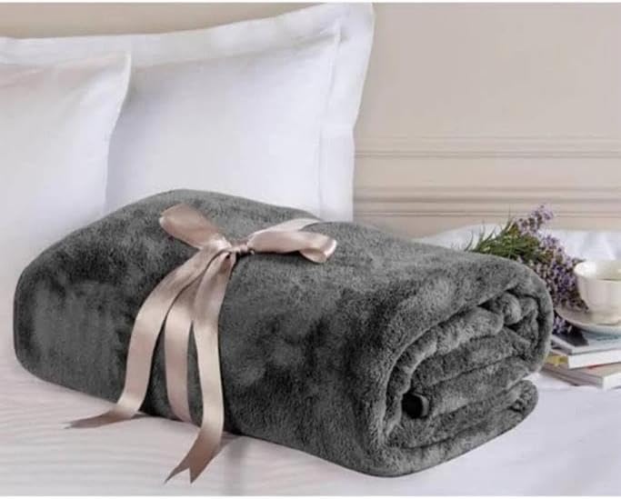 Mulberry Wellsoft Battaniye Antrasit Televizyon Battaniyesi Peluş Polar Battaniye Tek Kişilik 170 * 230