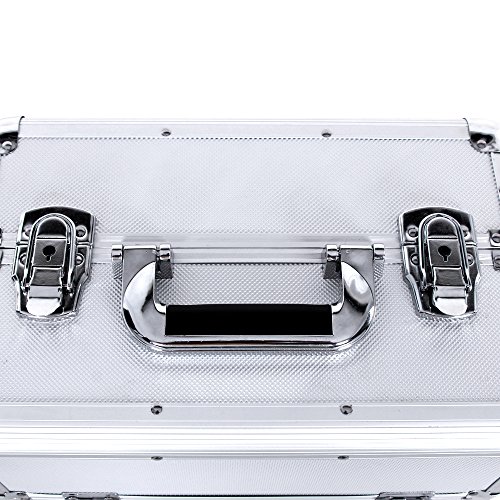 Songmics® silber Kosmetikkoffer mit griff und schultergurt 35 x 22 x 28 cm JBC226S - 6