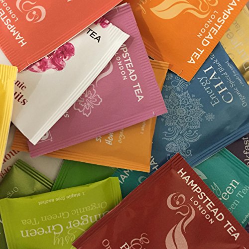 Hampstead Herbal Organic Fairtrade Tea Sachets - Random Selection of 20 Sachets (1 Sachet of Each Variety) - Sample Taster Pack