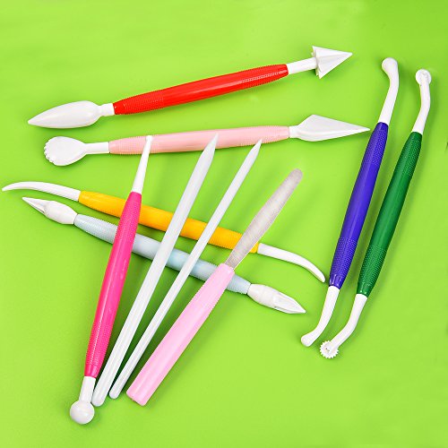 Outus 10 Stück Kunststoff Keramik ToolsTöpferei Werkzeug Ton Skulptur Carving für Formgebung und Sculpting (Verschiedene Farben) - 3