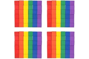 CORHAD 100Pcs Wooden Cubes Colored Wooden Craft Cubes Square Blocks for DIY Projects Creative Play Crafting Activities