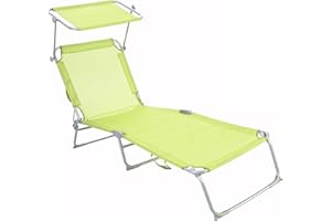 NORDIQ LET'S MAKE HOME NORDIQ - Tumbona Plegable - Tumbona con Parasol – Tumbonas Jardin Exterior Reclinables con Respaldo Ajustable – Tumbonas de Acero 19 mm para Terraza y Piscina - Ligera y Resistente - Lima