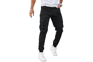 GINGTTO Pantalones Cargo Hombre Slim fit Elásticos Pantalón Largos Jogger para Hombres con Bolsillos
