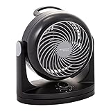 Iris Ohyama Ventilateur Silencieux de Bureau avec Oscillation - Woozoo - HD18, Plastique, Noir, 34 W, 23m², 29 x 19 x 31 cm
