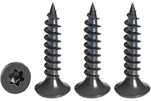 Drenky 50 szt. wkrętów do drewna torx Czarny 3x16 mm Stal nierdzewna A2 Wkręty do płyt wiórowych z pełnym gwintem i łbem stożkowym Wkręty samogwintujące Wkręty uniwersalne