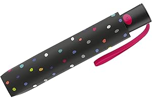 United Colors of Benetton - Paraguas de bolsillo (automático), diseño de lunares, negro (lunares), 95 cm