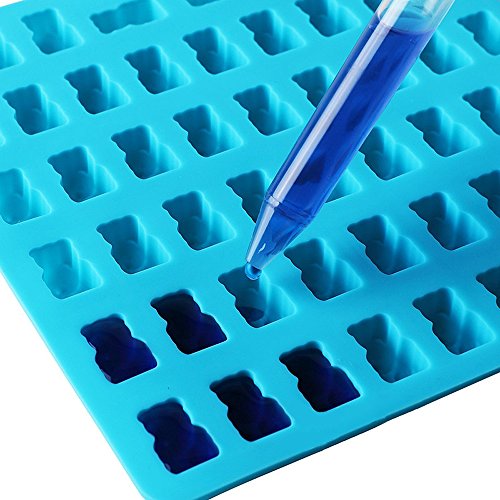 Joyoldelf Gummibär Formen & Ice Cube-Tabletts – 3 53-cavity Silikon Candy Formen mit 3 Tropfenform für Schokolade, Jelly, gumdrop, Seife, Sweet und mehr - 2