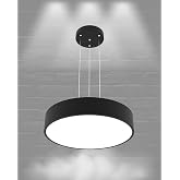 Hegza Lighting DRUM-40 Ayarlanabilir Sarkıt LEDli Modern Siyah Led Avize (6500K (Beyaz Işık))