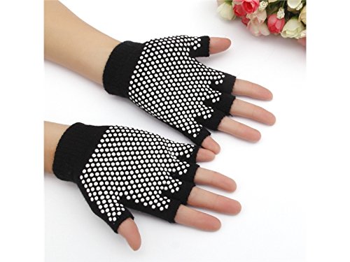 Preisvergleich Produktbild XeibD Baumwolle Yoga Gym Motor Radfahren Handschuh Rutschfeste Fingerlose Handgelenkstütze Fitnesstraining Sport Handschuhe für Frauen Männer