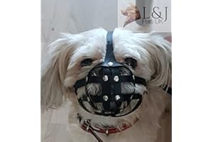 L&J PETS UK Muselière en cuir pour chien Shih Tzu et autres chiens à museau court et à tête plate