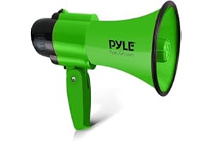 GK SOUND 1 Megaphon PMP32GR grün 30 Watt max bis 750 Meter mit eingebauter Sirene für den Innen- und Außenbereich, Sportveranstaltungen, Streiks, Vorführungen, 1 Stück