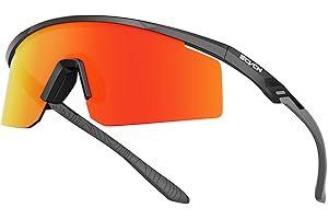 SCVCN Lunettes de Cyclisme, PC Lentille, Système de Ventilation, Matériau TR90, Protection UV400, Lunettes de Soleil