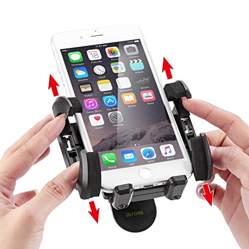 iKross Supporto Auto Visiera Parasole, Clip On Sun Visor Mount Holder Auto per Apple iPhone, Samsung Galaxy, HTC e altri modelli popolari - Nero