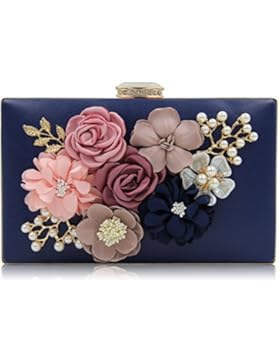 Milisente Damen Clutch Tasche Blumen Abendtasche Hochzeit Clutch Bag