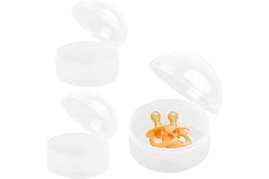 Jinlaili 3PCS Boite a Tetine Bebe, Boîte Sucette Étui de Rangement, Portable Boîte à Sucettes Sans BPA, Antipoussière Sucette Case, Sûr et Fiable non Toxique et Inodore - (Transparent)