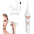 MAKINGTEC Ear Wax Remover Vacuum Cleaner, Electric Earwax Removal Kit with LED Light, Portable Ear Cleaner, USB Charge Reusable Safe Electric Ear Suction for Adults Kids (Black) (White)