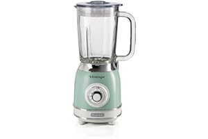 Ariete 583, Frullatore Vintage con tazza in vetro da 1,5 Litri, 4 Lame in Acciaio Inox, 4 Velocità + Pulse,1000 Watt, Verde