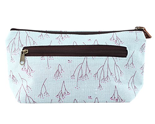 niceEshop(TM) Multifunktional Blume Muster Leinwand Federmäppchen Stiftemappe - 3