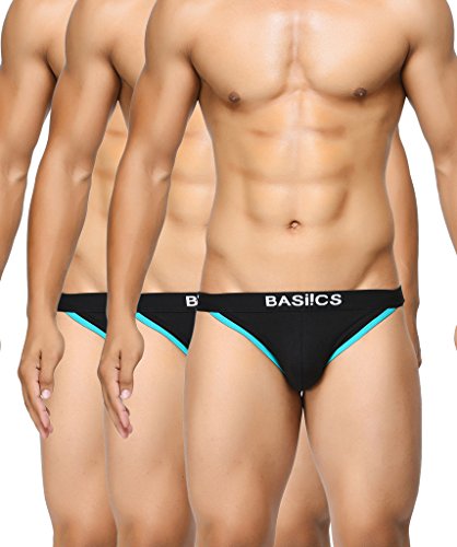 BASIICSby La Intimo Men’s Thigh High Brief Underwear (Pack of 3)