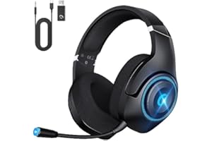 KAPEYDESI 2,4 GHz Cuffie per PC, PS5, Mac, Switch, Wireless Cuffie Bluetooth 5.2, Cuffie PS5 con Microfono Staccabile, Jack Audio 3.5 mm per Cuffie Gaming Cablate
