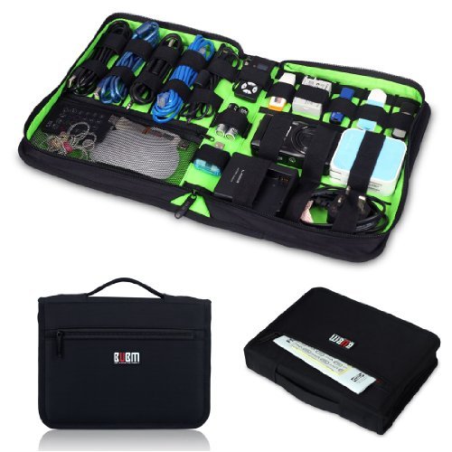 BUBM Universale Handtasche Reisetasche Organiser Tasche mit Handgriff für Elektronisches Zubehör wie Festplatte und Kabel, Groß