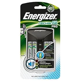 Energizer Recharge Pro – Piles Rechargeables avec Chargeur – charge complète en 4 heure ou moins – Compatible NiMH AA et AAA – 4 Pile AA 2000 mAh incluses