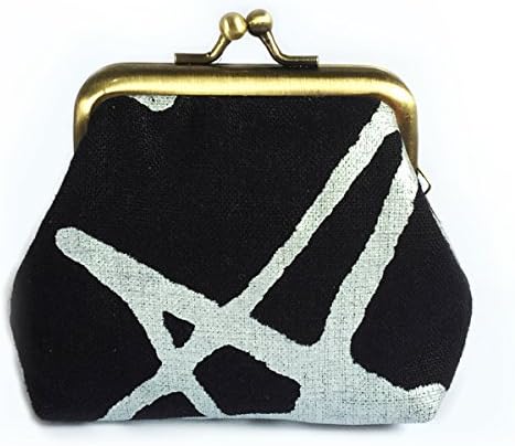 Kisslock Coin Purse Small Clasp Purse Sliver Metallic Star Navy Blue
