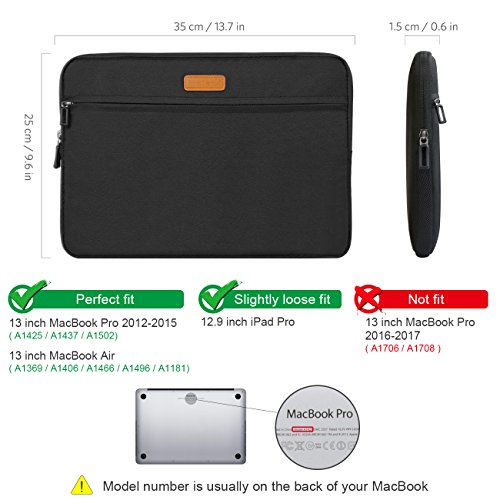 Inateck 13 3 Zoll Tasche H  lle speziell f  r Macbook Air Pro Retina Sleeve H  lle  Schwarz