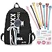 Produktbild GOTH Perhk Kpop BTS Rucksack, Bangtan Boys Schulrucksack Hochschultasche + 8 Stück BTS Stifte + 1 Blatt BTS Aufkleber, Schönes Geschenk für BTS Kinder(BTS SUGA)