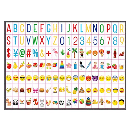 Preisvergleich Produktbild Leuchtbuchstaben,Lightbox,126 STÜCKE Farbige Buchstaben Ausdrücke Symbole Karten für A4 Größe Cinematic Light Box Zeichen Geburtstag Jubiläum Hochzeit Festival