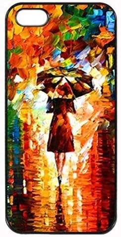 Leonid Afremov Rain Princess with Umbrella Custom Diy Unique Image Durable Rubber Silicone Case for Iphone 5 5S Case